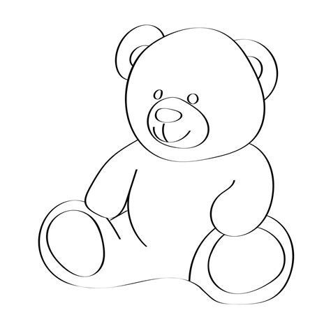 Toy Teddy bear, simple outline vector illustration 10553674 Vector Art at Vecteezy