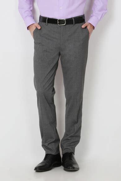Buy Men Grey Solid Formal Trousers Online - 190403 | Peter England
