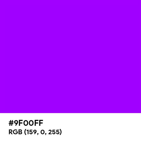 Vivid Violet color hex code is #9F00FF