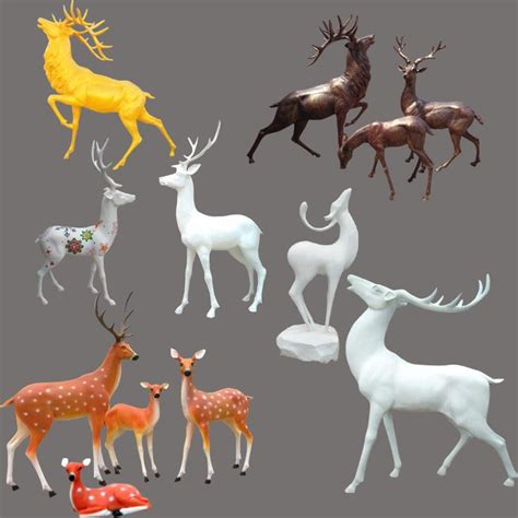 几何鹿玻璃钢仿铜鹿雕塑小区园林景观麋鹿美陈装饰品梅花鹿大摆件-阿里巴巴