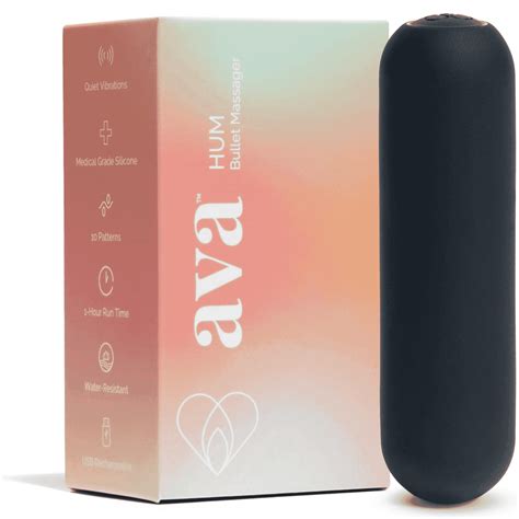 Ava Bullet HUM Wand Massager - Discreet & Compact Massager for Women - Bullet Vibrator - Black ...