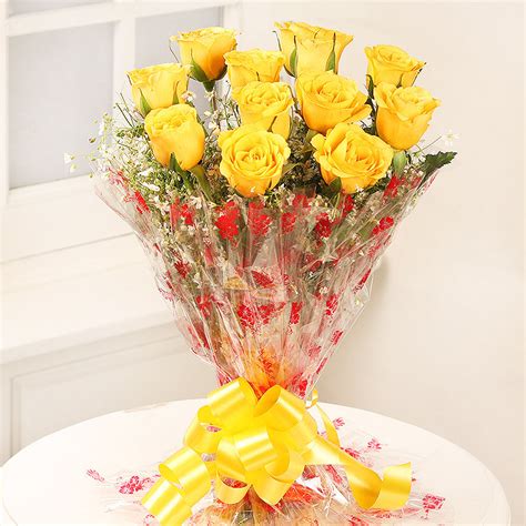 Buy Bunch of 10 Yellow Roses Online at Best Price | Od