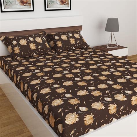Buy Corsica Elegant Microfibre 3Pcs Printed Queen Bedsheet Set from ...