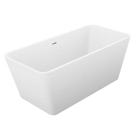 ANZZI Fomaia 26.4-in x 58.25-in White Solid Surface Freestanding ...