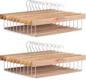 ROLLYWARE Wooden Felted Trouser Bar Hanger for Coats, Jacket, Dress ...