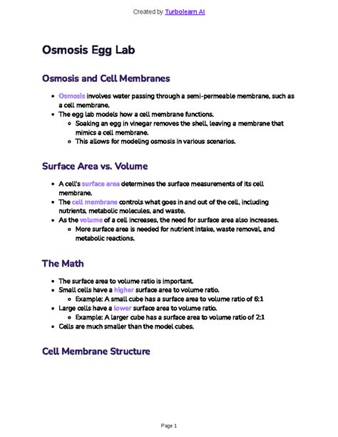 Biology 11: Osmosis and Cell Membrane Lab Insights - Studocu