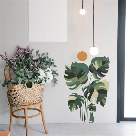Monstera Wall Sticker (PVC Vinyl, Self-adhesive) – Rangoli