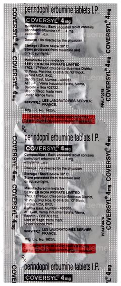 Coversyl 4mg Tablet: Uses, Side Effects, Price & Substitutes