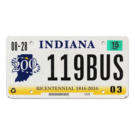 2015 Indiana License Plate #119BUS | Old Indiana Plates