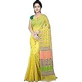 Buy WoodenTant Women’s Dhakai Jamdani Soft Cotton Silk Saree In Beige ...