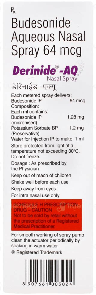 Derinide Aq 64 MCG Nasal Spray 200 M | Order Derinide Aq 64 MCG Nasal ...