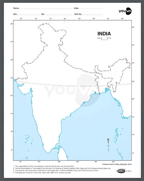 Navneet Youva India Geographical Map - Pack of 10 Sheets