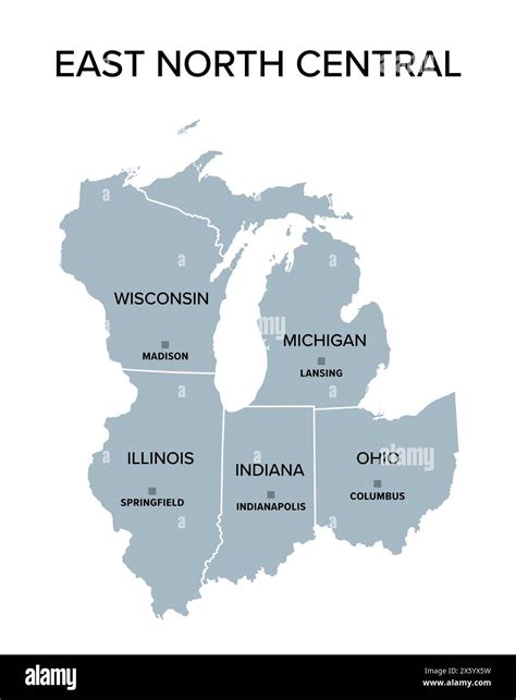 Midwest Region With Capitals