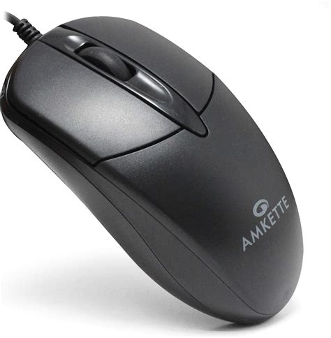 Amkette KP8 Wired USB Mouse with 3 Buttons for PC/Laptop (Black ...