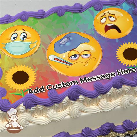 Emoji Get Well Soon Photo Cake | Freedom Bakery