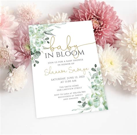 Baby Shower Invitations Baby In Bloom at Grady Naylor blog