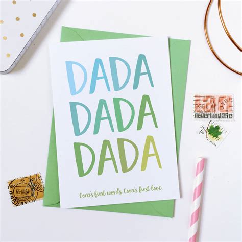 Personalised Baby's First Words Father's Day Card By Clara and Macy