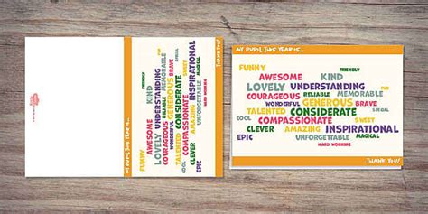 Pupil Appreciation Word Card | Twinkl Party (teacher made)