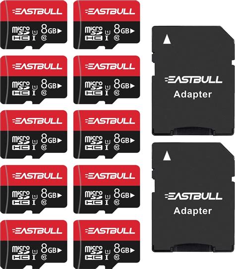 EASTBULL 10 Pack Micro SD Card Memory Card 8GB SD Card Pack Full HD ...