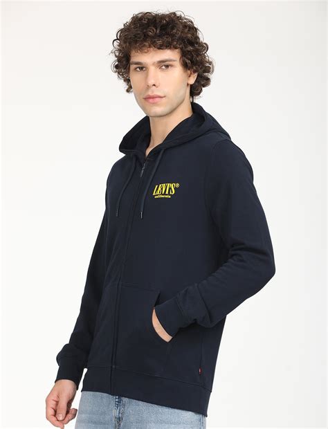 Men's Solid Navy Hooded Sweatshirt - Levis India Store