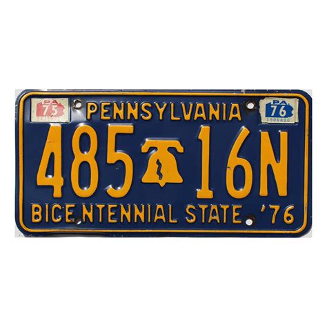 1976 Pennsylvania Bicentennial License Plate #48516N | USA