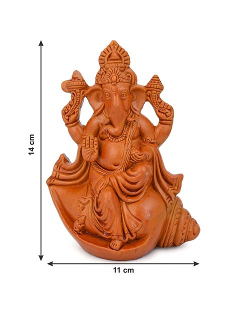 Terracotta Art Ganeshji Idol for Home Decor - 6 inches
