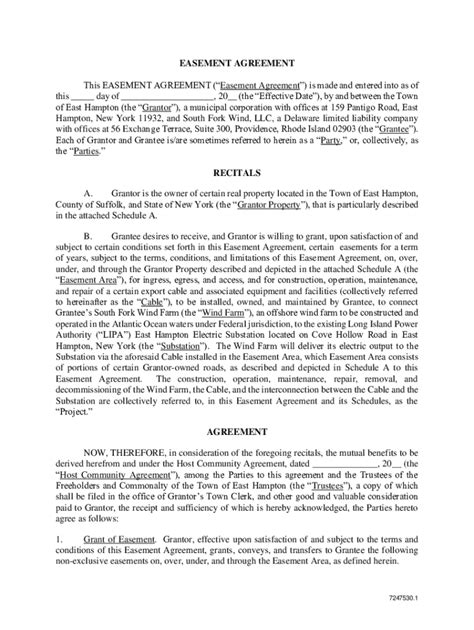 Fillable Online Easement Agreement Sample Clauses - Law InsiderWays to ...