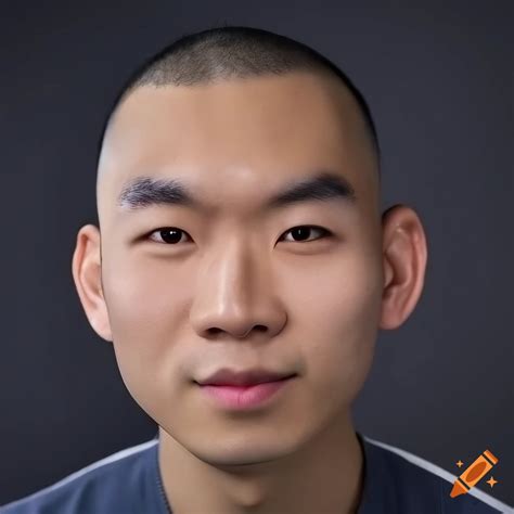 Portrait of a young asian male with buzz cut hair on Craiyon