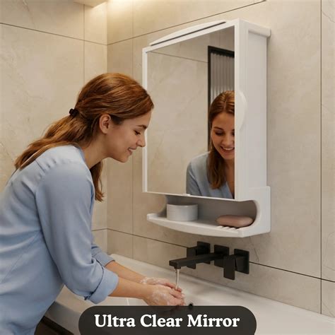 Buy Bathroom Cabinet with Mirror | Wall-Mounted ABS Cabinet – Gloxy
