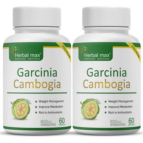 Herbal max Garcinia Cambogia Capsule with 60% HCA & Green Tea Extract ...