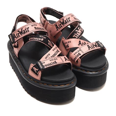 Dr.Martens Kimber Peach Beige/Black Text Airwair Webbing & Peach Beige ...