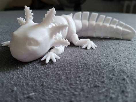 3D printed Adorable Articulated Axolotl, Print-In-Place Body, Snap-Fit ...