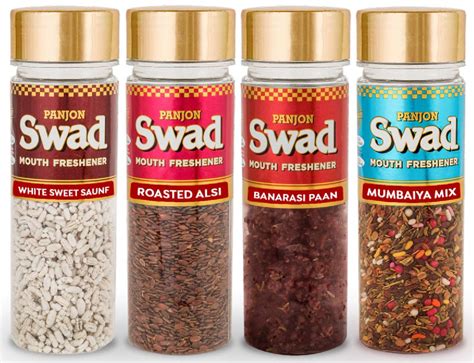 Panjon Swad White Sweet Saunf, Roasted Alsi, Mumbaiya Mix, Banarasi ...