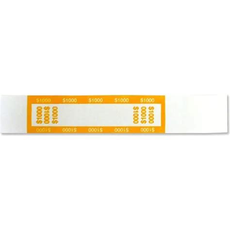 CONTROLTEK Currency Strap, White/Yellow, 25000/Carton (560020) | Quill.com
