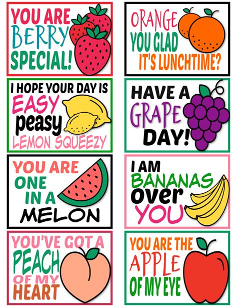 Printable Lunch Box Notes - Educational Printable Activities