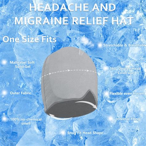 Buy Migraine Ice Head Wrap,Headache Relief Hat for Migraine Relief Cap ...