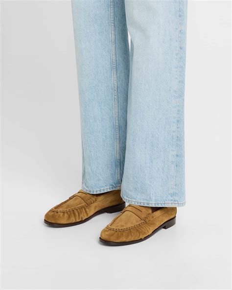 Saint Laurent Le Suede YSL Penny Loafers | Neiman Marcus