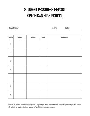 Student Progress Report Template Google Docs - Fill and Sign Printable ...