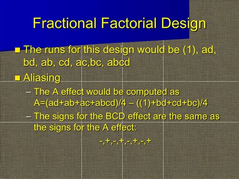 Image result for Fractional Factorial Design Example