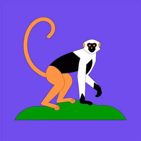 A monkey that is on a blue background | Premium Vector