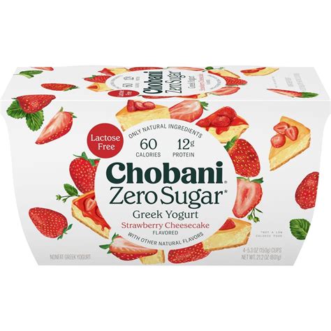 Chobani Zero Sugar Strawberry Cheesecake Greek Yogurt - Shop Yogurt at ...