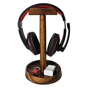 Headphone Stand, Wooden Headset Holder, Universal Wood Ear Phone Hanger ...