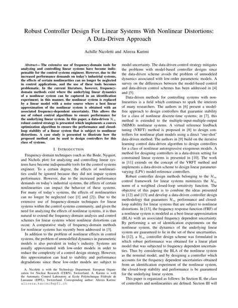 Image result for Example of Nonlinear Robust Controller