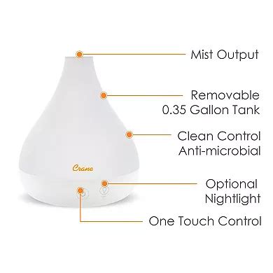 0.35 Gal. 2-in-1 Ultrasonic Cool Mist Humidifier & Aroma Diffuser for ...