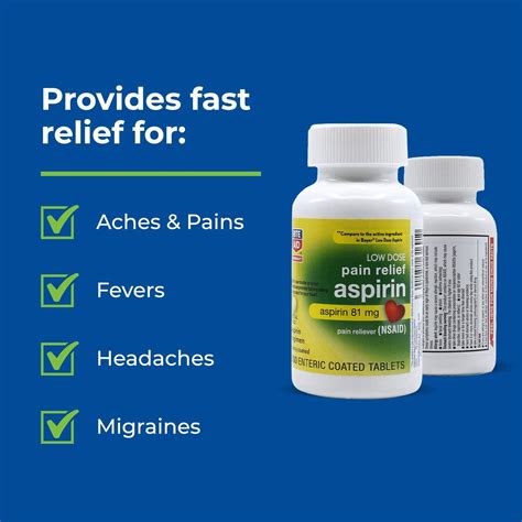 Rite Aid 81mg Enteric Coated Aspirin Tablets - 500 Count - Headache and Migraine Relief - Pain ...