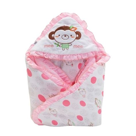 Buy Mee Mee 100% Soft Cotton Hooded Baby Wrapper Cum Warmer, Blanket ...