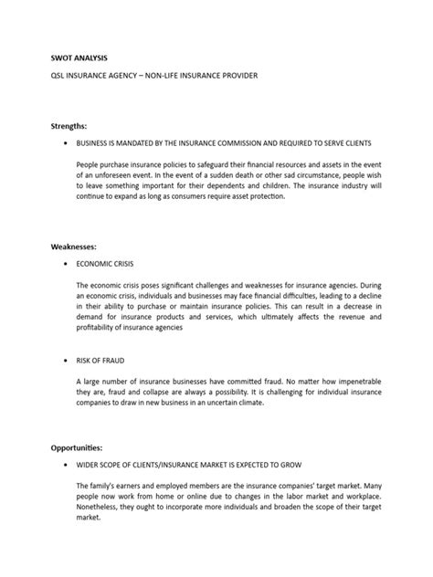 Image result for SWOT Analysis in Insurance