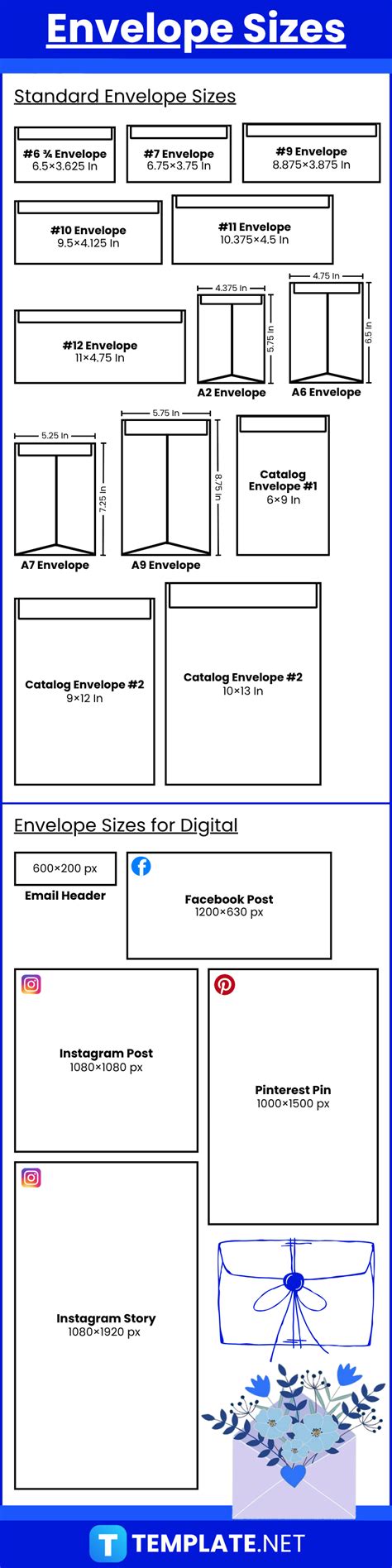Image result for Envelope Sizes and dimensions