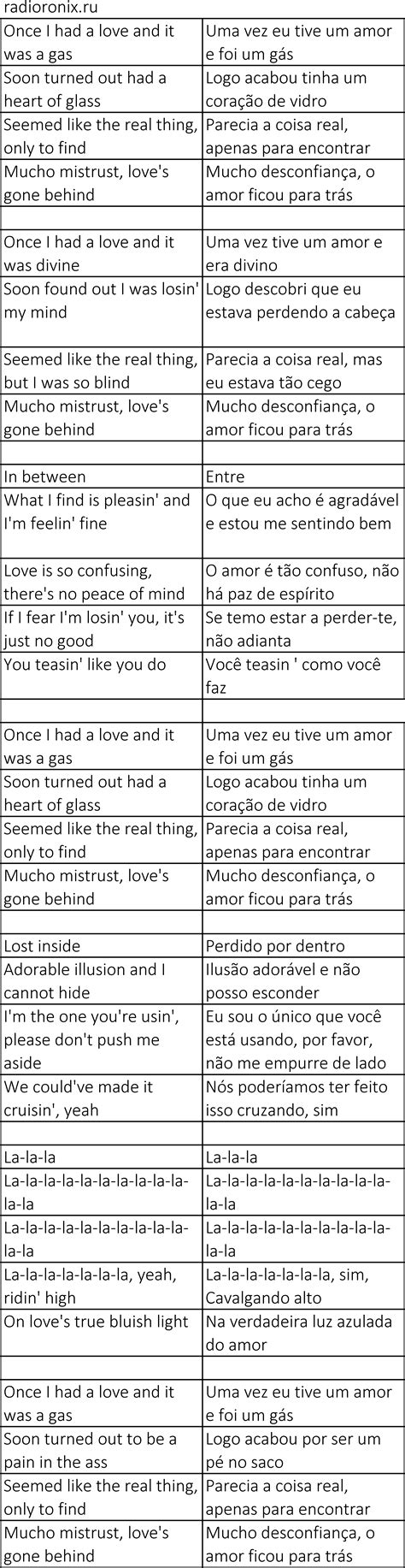 Heart Glass Blondie Lyrics