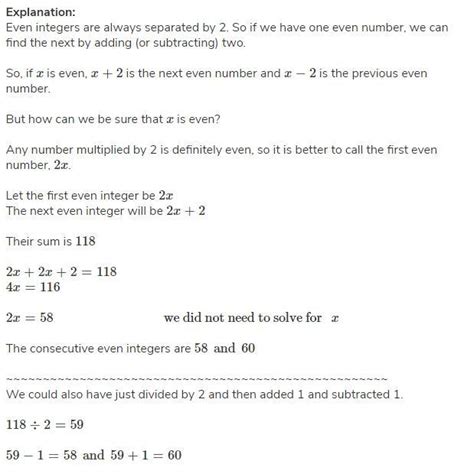 The sum of two consecutive even number is 118 . find the number ...